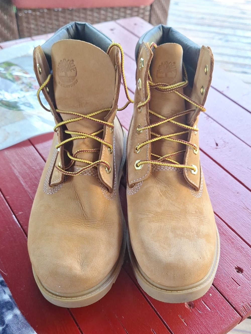 Timberland Wheat/Tan Lace-Up Nubuck Boots